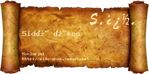 Sidó Ákos névjegykártya
